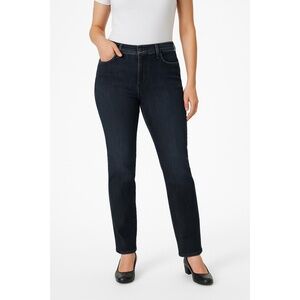 NYDJ Womens Size 12 Dark Wash Jeans Straight Leg High Rise Modern Classic